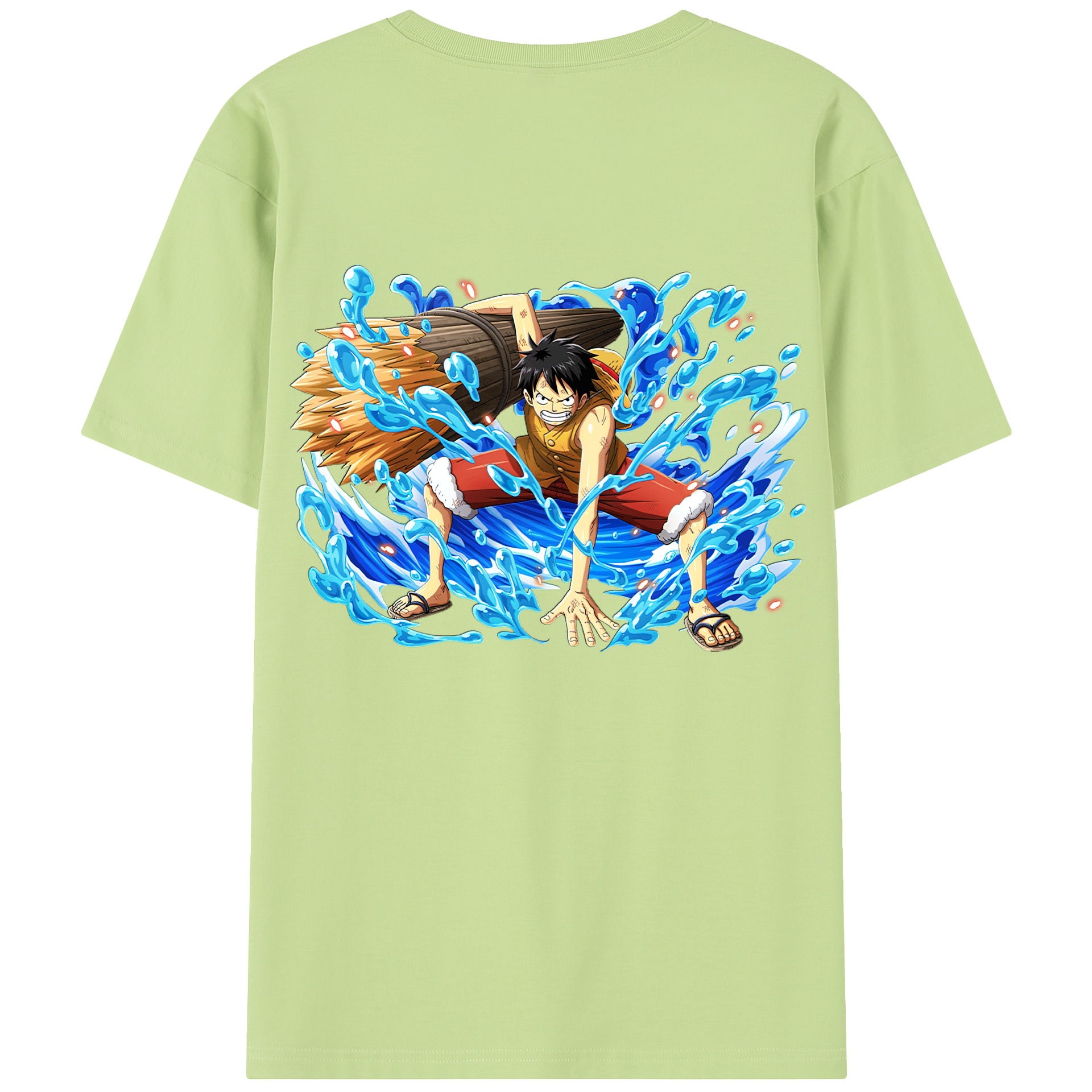 ワンピース モンキー・D・ルフィ ONE PIECE Monkey D. Luffy 綿100％半袖Tシャツ（背面プリント）